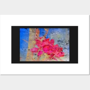 Red apple blossom abstract Posters and Art